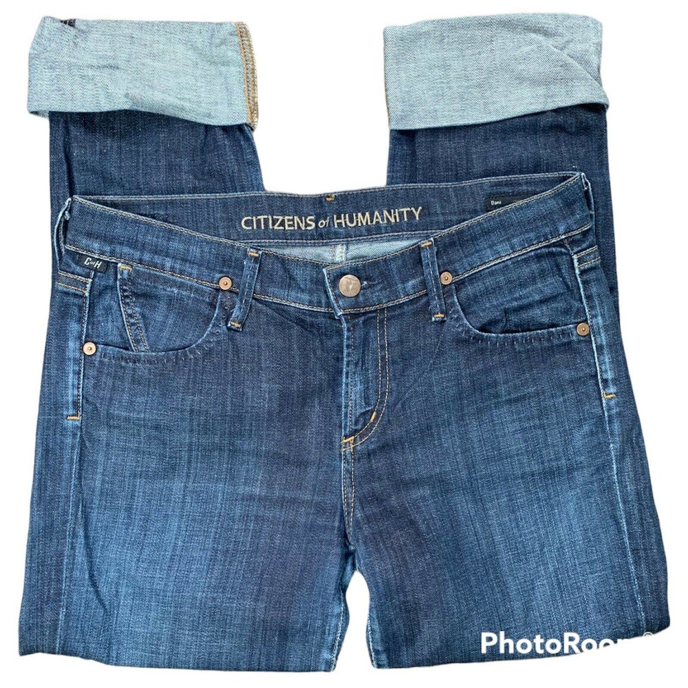 Citizens Of Humanity Size 27 Dani Cropped Straight Leg Cuffed Hem Jeans Stretch